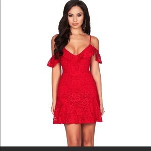 Nookie Mamacita Red Frill Mini Dress